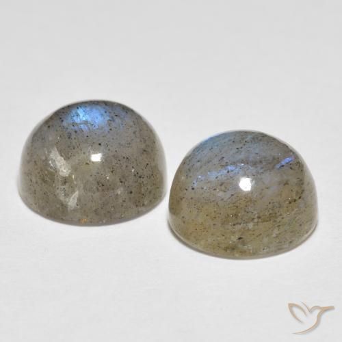 Gemas de Labradorita Multicolor natural de 4.75 ct, Redondo, Translúcido