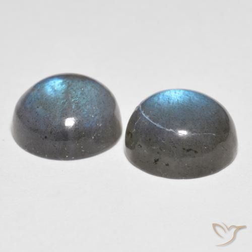 Gemas de Labradorita Multicolor natural de 4.37 ct, Redondo, Translúcido