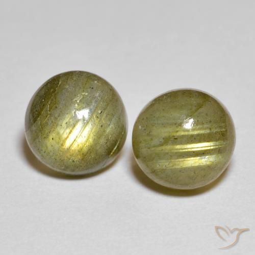 Gemas de labradorita Multicolor natural de 3.32 ct, Redondo, Translúcido