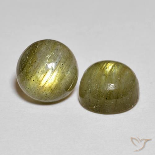 Gemas de labradorita Multicolor natural de 3.32 ct, Redondo, Translúcido