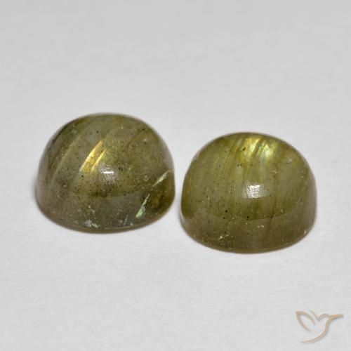 Gemas de labradorita Multicolor natural de 3.32 ct, Redondo, Translúcido