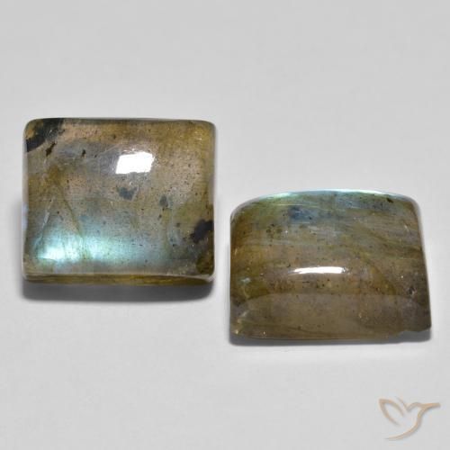Gemas de Labradorita Multicolor natural de 12.29 ct, Corte Baguette, Transparente