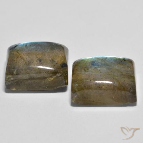 Gemas de Labradorita Multicolor natural de 12.29 ct, Corte Baguette, Transparente