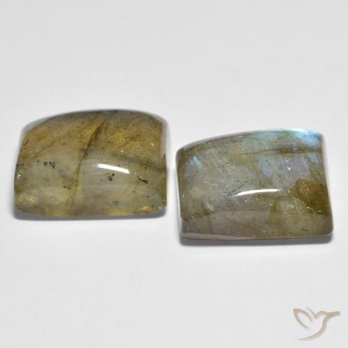 Gemas de labradorita Multicolor natural de 10.28 ct, Corte Baguette, Transparente