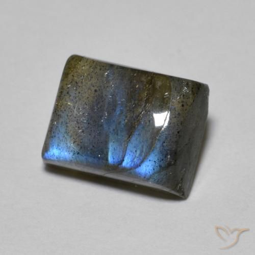 Labradorita Multicolor natural de 2.11 ct, Corte Baguette, Translúcido