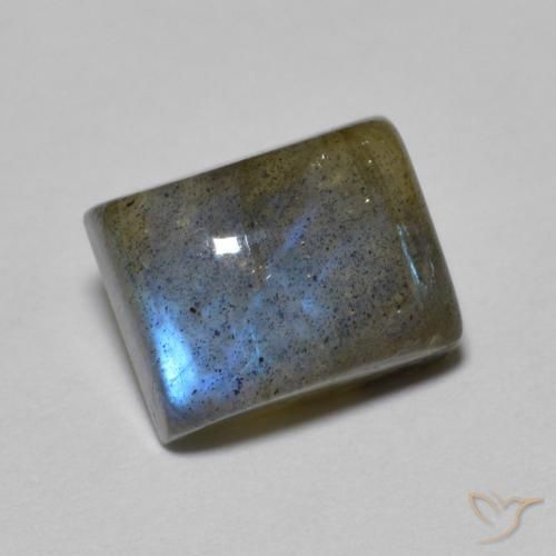Labradorita Multicolor natural de 3.18 ct, Corte Baguette, Translúcido