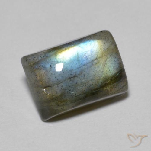 Labradorita Multicolor natural de 2.20 ct, Corte Baguette, Translúcido
