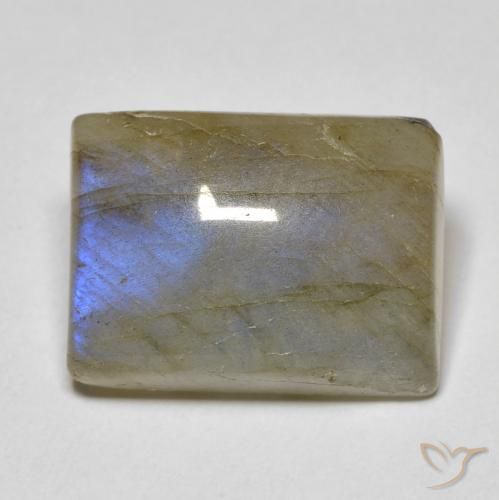 10.60ct Natural Multicolor Labradorita, Corte Baguette, Translúcido