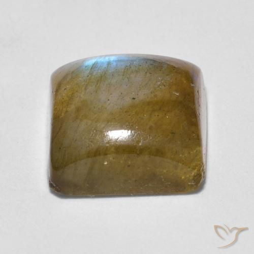 labradorita Multicolor natural de 2.56 ct, Cuadrado, Translúcido