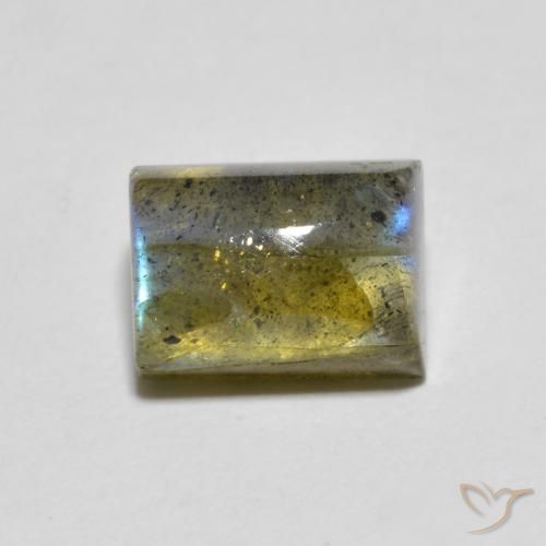 Labradorita Multicolor natural de 2.02 ct, Corte Baguette, Transparente