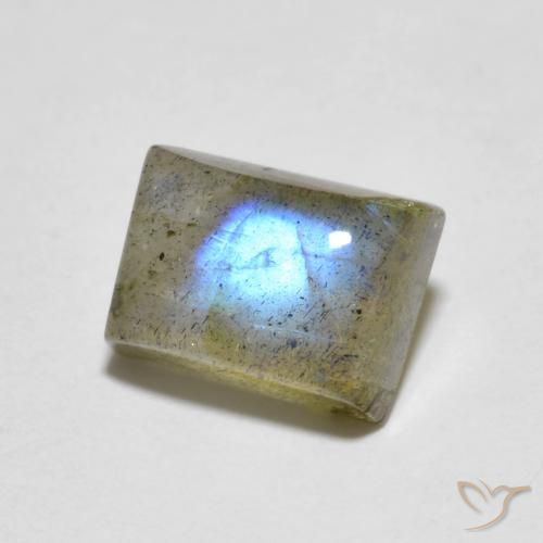 labradorita Multicolor natural de 2.21 ct, Corte Baguette, Transparente