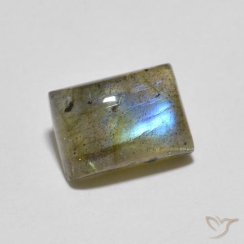 Labradorita Multicolor natural de 1.79 ct, Corte Baguette, Translúcido