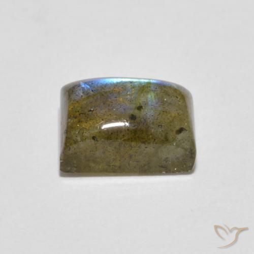 Labradorita Multicolor natural de 1.79 ct, Corte Baguette, Translúcido