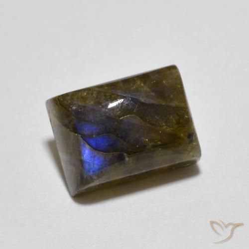 Labradorita Multicolor natural de 2.29 ct, Corte Baguette, Translúcido