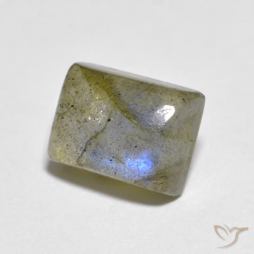 Labradorita Multicolor natural de 2.43 ct, Corte Baguette, Transparente