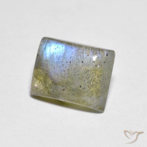 Labradorita Multicolor natural de 1.60 ct, Corte Baguette, Transparente