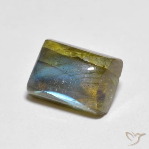 Labradorita Multicolor natural de 2.25 ct, Corte Baguette, Transparente