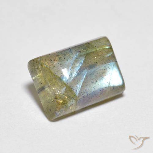 Labradorita Multicolor natural de 1.95 ct, Corte Baguette, Transparente