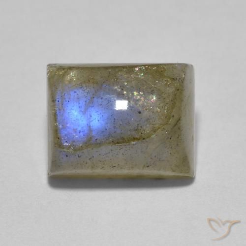 2.46ct Natural Multicolor labradorita, Corte Baguette, Translúcido