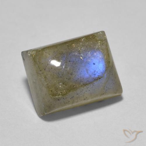 Labradorita Multicolor natural de 2.46 ct, Corte Baguette, Translúcido