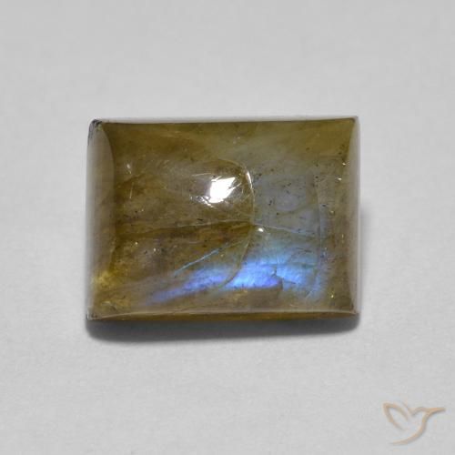 2.04ct Natural Multicolor Labradorita, Corte Baguette, Translúcido