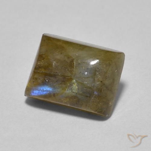 Labradorita Multicolor natural de 2.04 ct, Corte Baguette, Translúcido