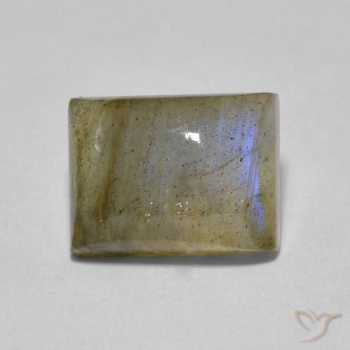 labradorita Multicolor natural de 1.89 ct, Corte Baguette, Translúcido