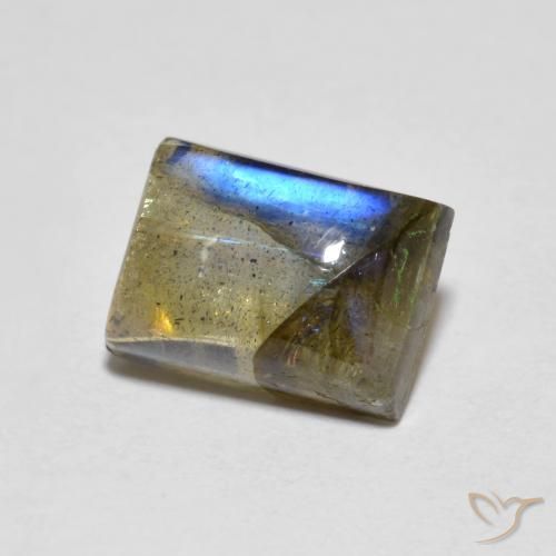 Labradorita Multicolor natural de 2.21 ct, Corte Baguette, Transparente