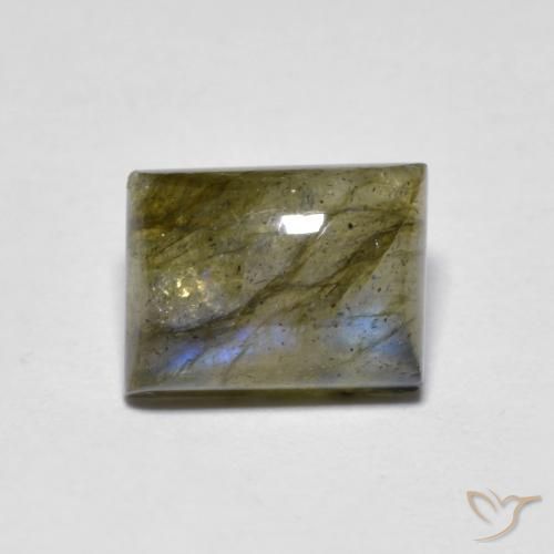 2.30ct Natural Multicolor Labradorita, Corte Baguette, Translúcido