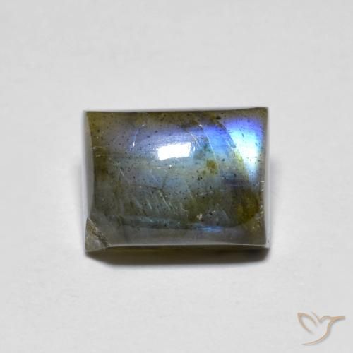 2.42ct Natural Multicolor Labradorita, Corte Baguette, Translúcido