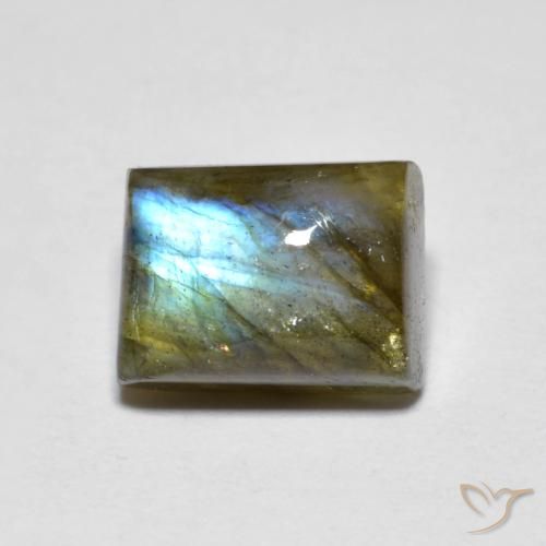 2.64ct Natural Multicolor Labradorita, Corte Baguette, Translúcido