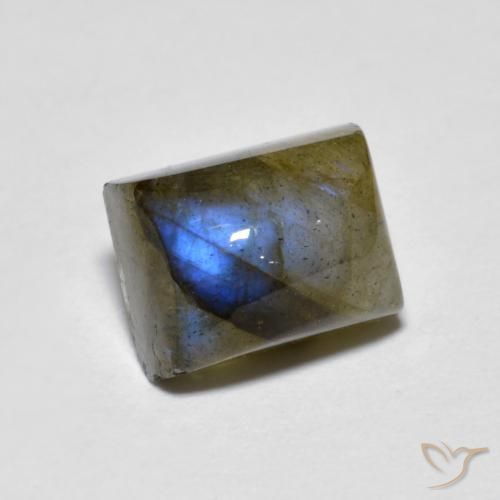 2.69ct Natural Multicolor Labradorita, Corte Baguette, Translúcido