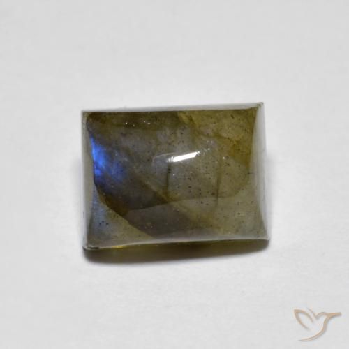 Labradorita Multicolor natural de 2.69 ct, Corte Baguette, Translúcido
