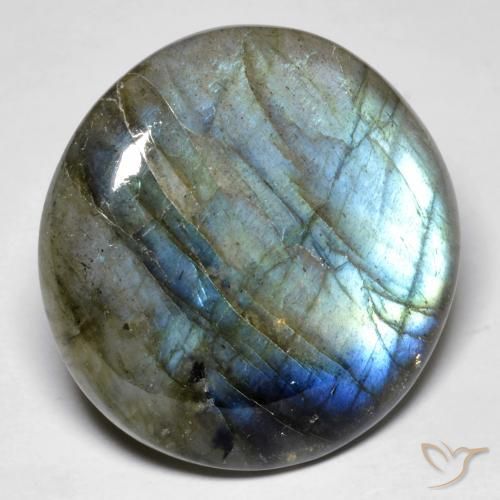 31.27ct Natural Multicolor labradorita, Redondo, Translúcido