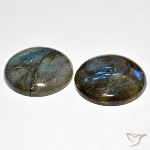 Gemas de Labradorita Multicolor natural de 67.92 ct, Redondo, Translúcido