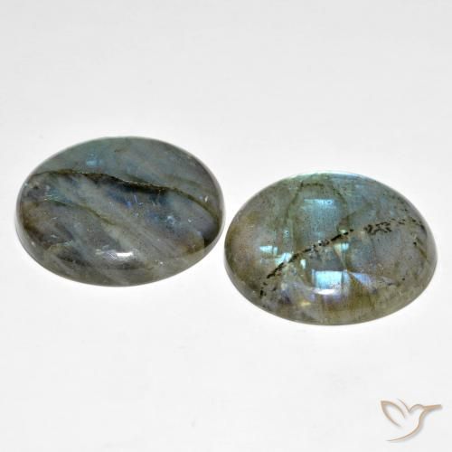 Gemas de Labradorita Multicolor natural de 62.71 ct, Redondo, Translúcido