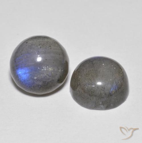 Gemas de labradorita Multicolor natural de 4.87 ct, Redondo, Translúcido