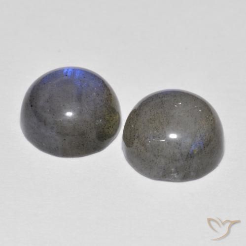 Gemas de labradorita Multicolor natural de 4.87 ct, Redondo, Translúcido