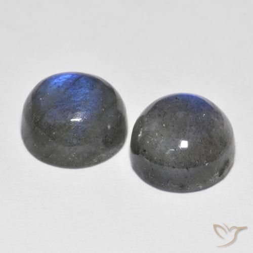 Gemas de Labradorita Multicolor natural de 5.54 ct, Redondo, Translúcido