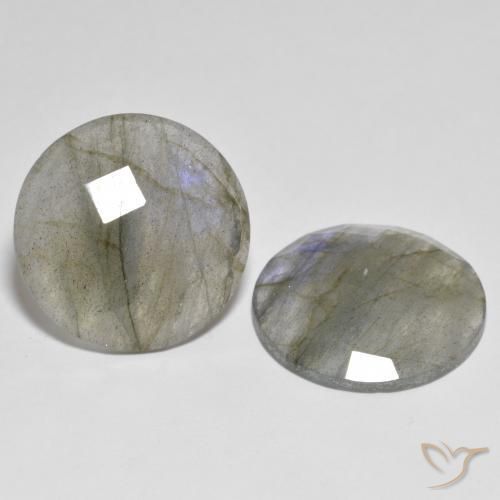 Gemas de Labradorita Multicolor natural de 25.88 ct, Redondo, Translúcido