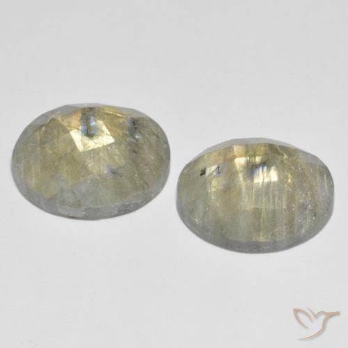 Gemas de Labradorita Multicolor natural de 17.31 ct, Redondo, Translúcido