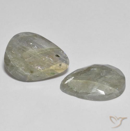 Gemas de Labradorita Multicolor natural de 10.81 ct, En forma de pera, Translúcido