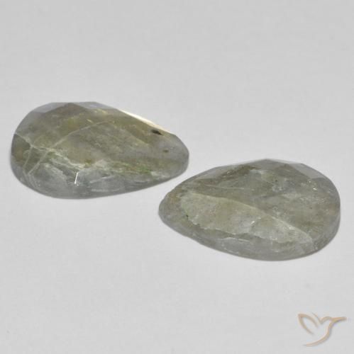 Gemas de Labradorita Multicolor natural de 10.81 ct, En forma de pera, Translúcido