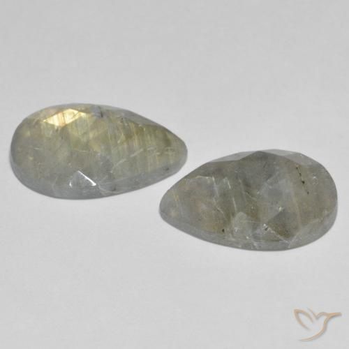 Gemas de Labradorita Multicolor natural de 13.66 ct, En forma de pera, Translúcido