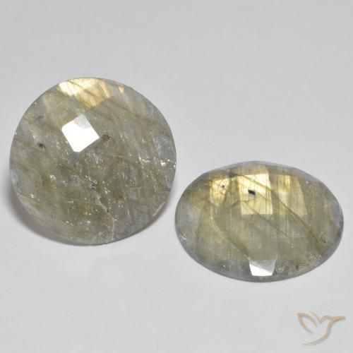 Gemas de Labradorita Multicolor natural de 23.17 ct, Redondo, Opaco