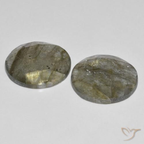 Gemas de Labradorita Multicolor natural de 15.10 ct, Redondo, Translúcido