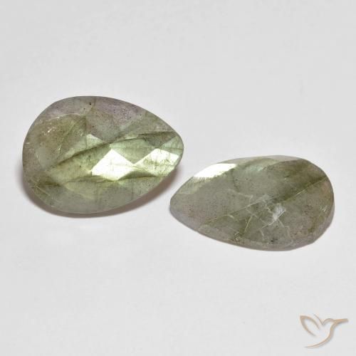Gemas de Labradorita Multicolor natural de 15.18 ct, En forma de pera, Translúcido