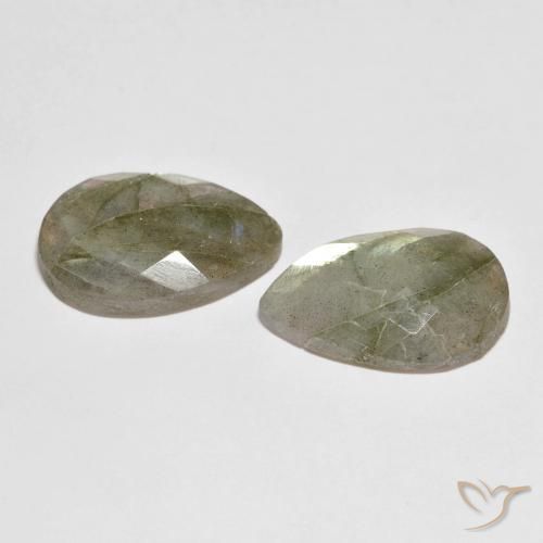 Gemas de Labradorita Multicolor natural de 15.18 ct, En forma de pera, Translúcido