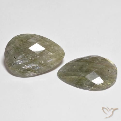 Gemas de Labradorita Multicolor natural de 22.06 ct, En forma de pera, Translúcido