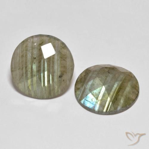 Gemas de Labradorita Multicolor natural de 15.21 ct, Redondo, Translúcido